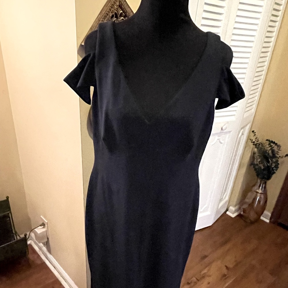 Calvin Klein Navy Blue Cold Shoulder Evening Gown NWOT -  Size 14
